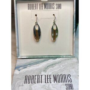 Robert Lee Morris Soho Metallic Two Tone Oval Dangle Earrings -341